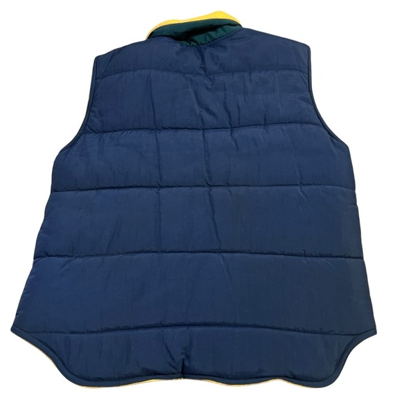 Bugle Boy 90s Reversible Puffer Vest M Yellow Fleece Nylon Retro - Picture 3 of 7